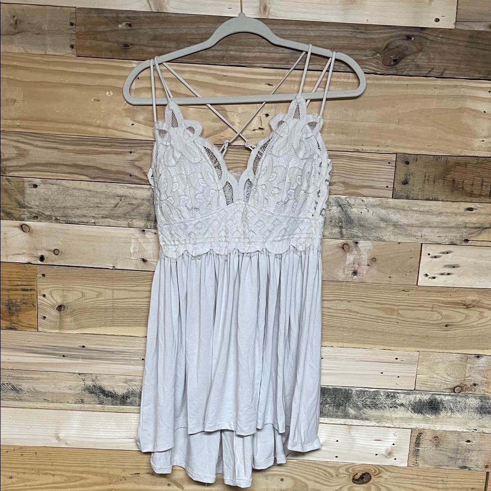 Zenana Outfitters size 1X Cream Lace Sexy Flowy Soft Tunic Top/Dress